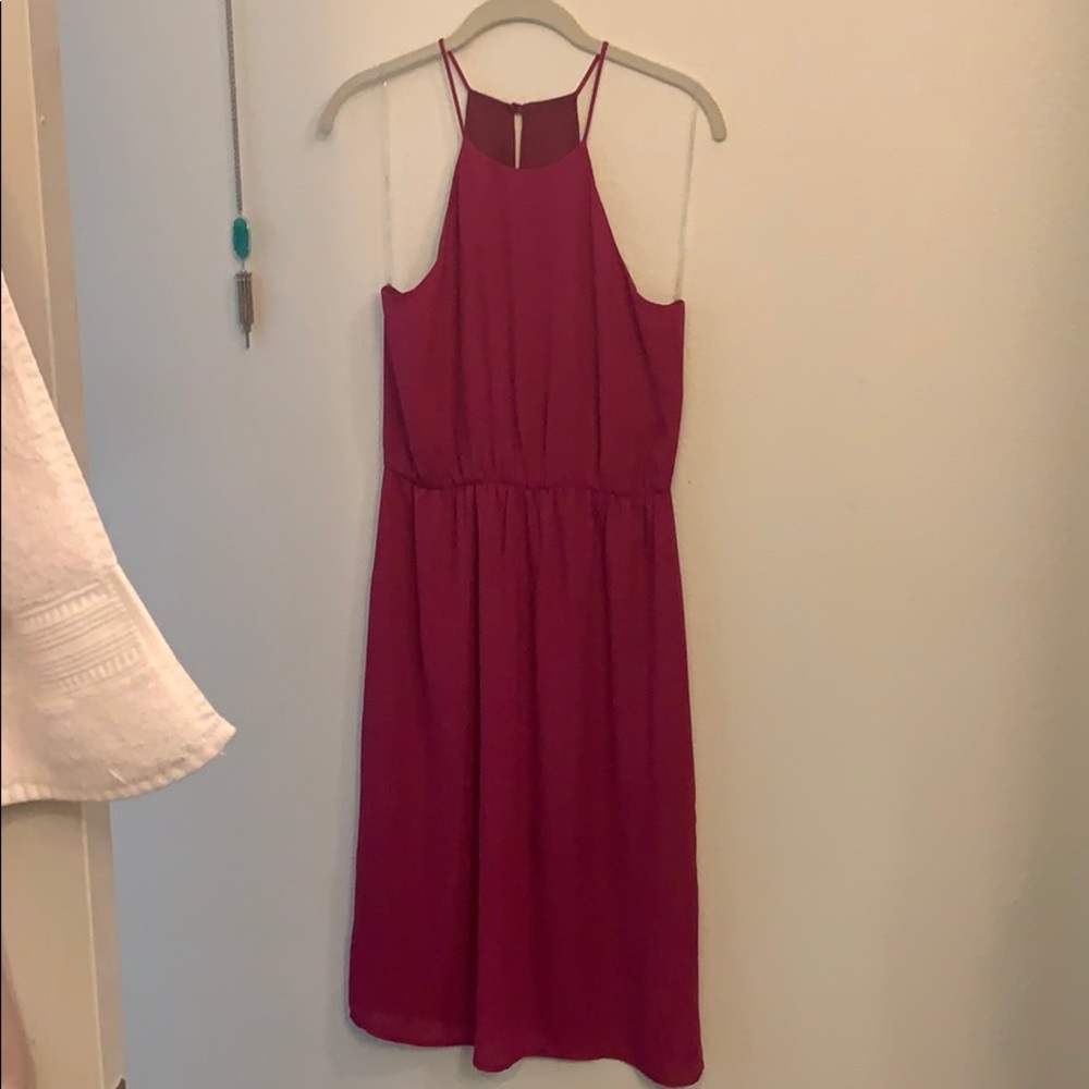 Magenta Everly Midi Cocktail Dress